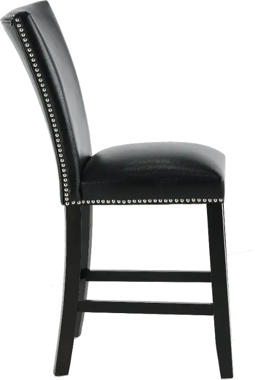 Black upholstered online stool