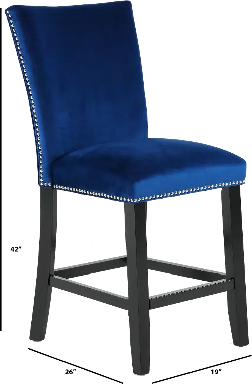 Blue counter 2024 height chairs