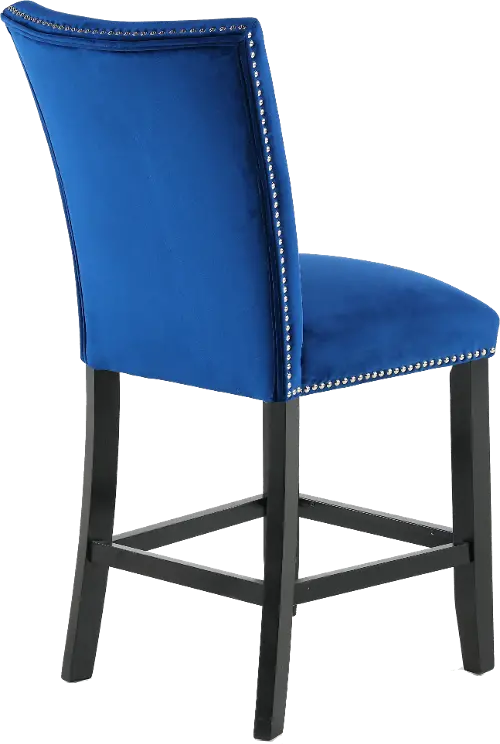 Blue velvet best sale counter height chairs