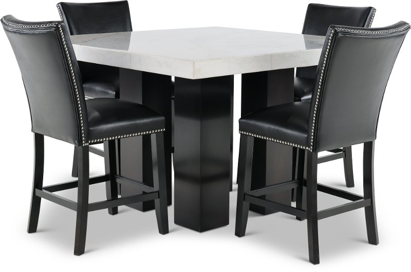 5 Piece Counter Height Dining Set, High Dining Room Table And Chairs