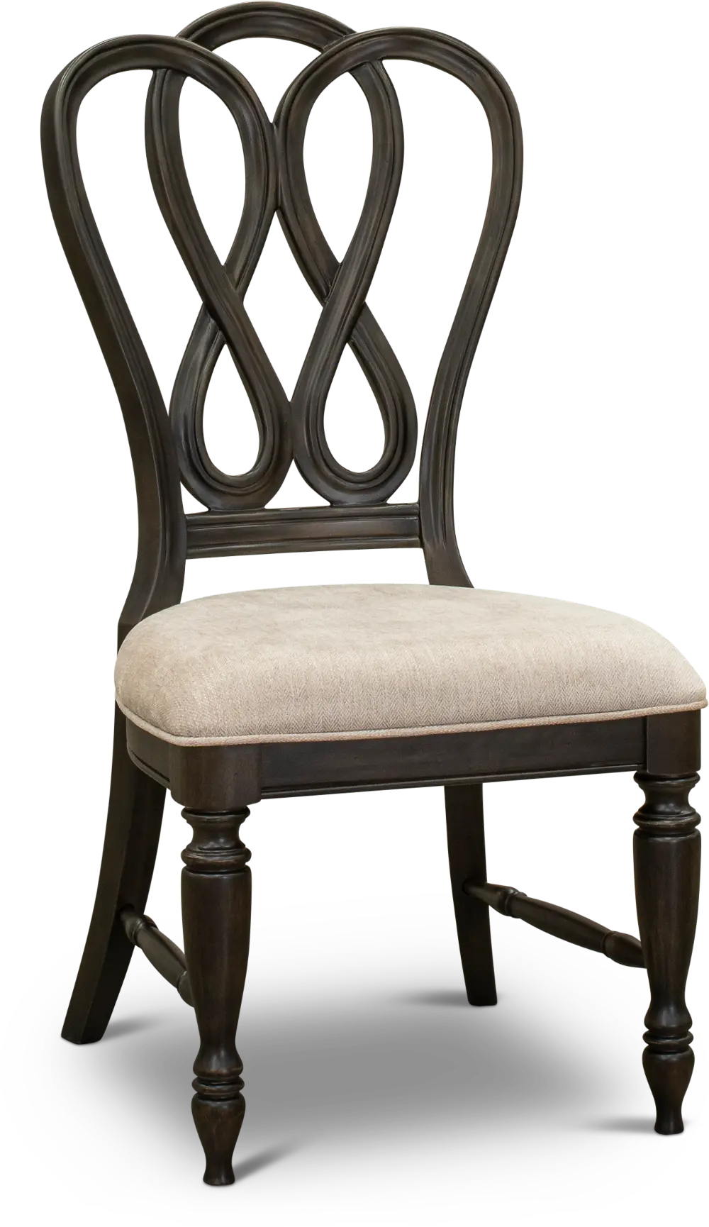 Traditional Antique Black Upholstered Dining Room Chair - Natchez Trace-1