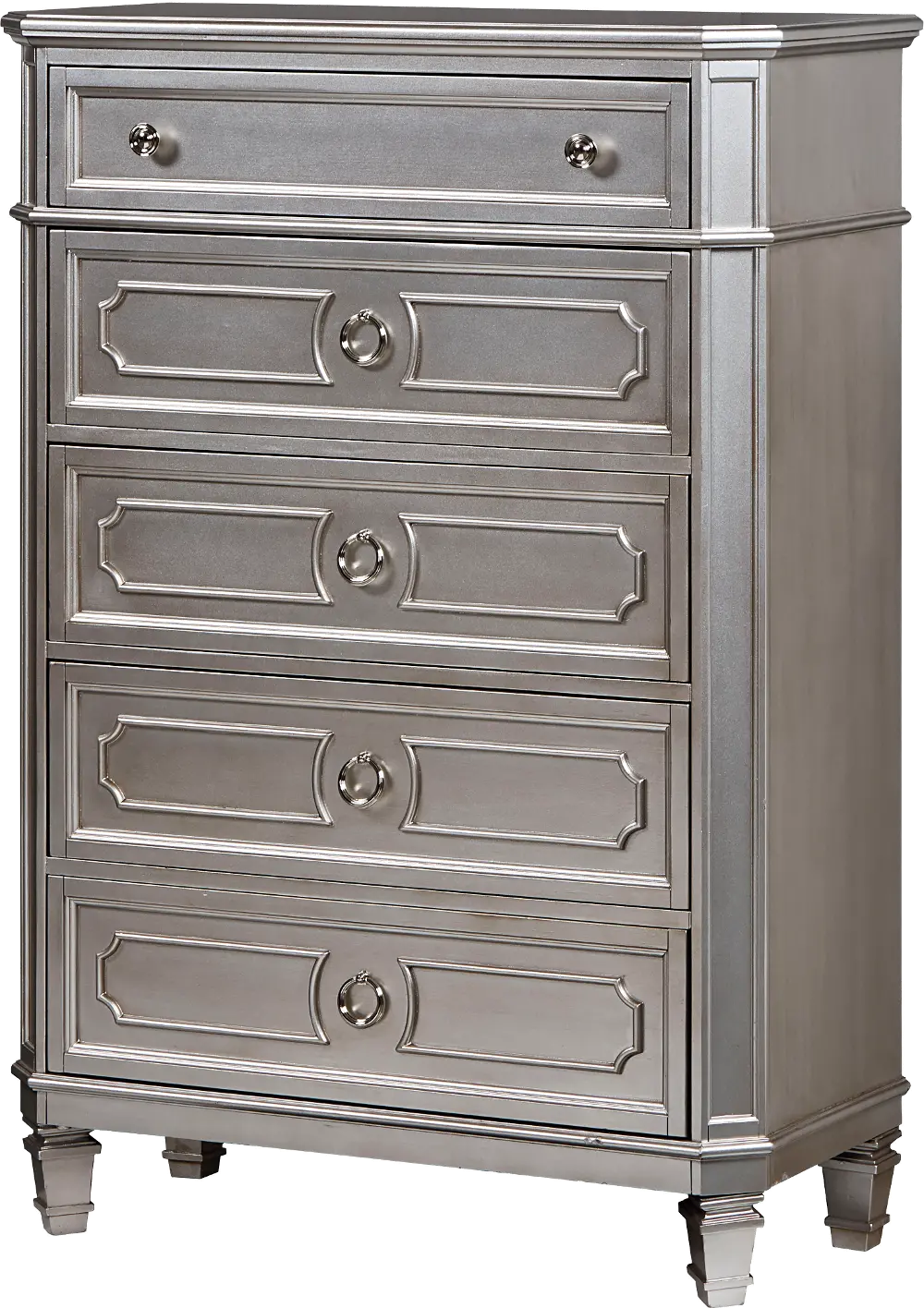 Traditional Metallic Silver Chest of Drawers - Windsor-1
