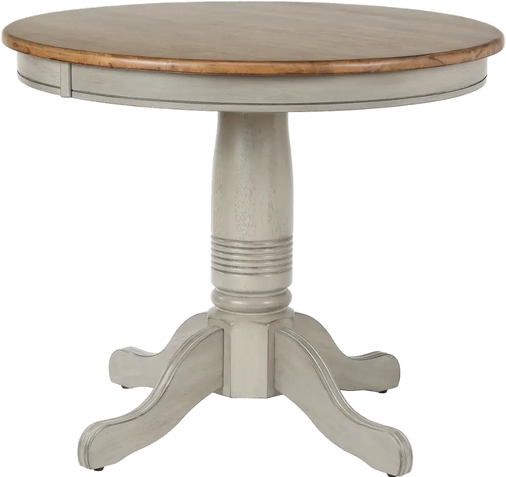 Barnwell Gray and Brown Round Dining Table-1