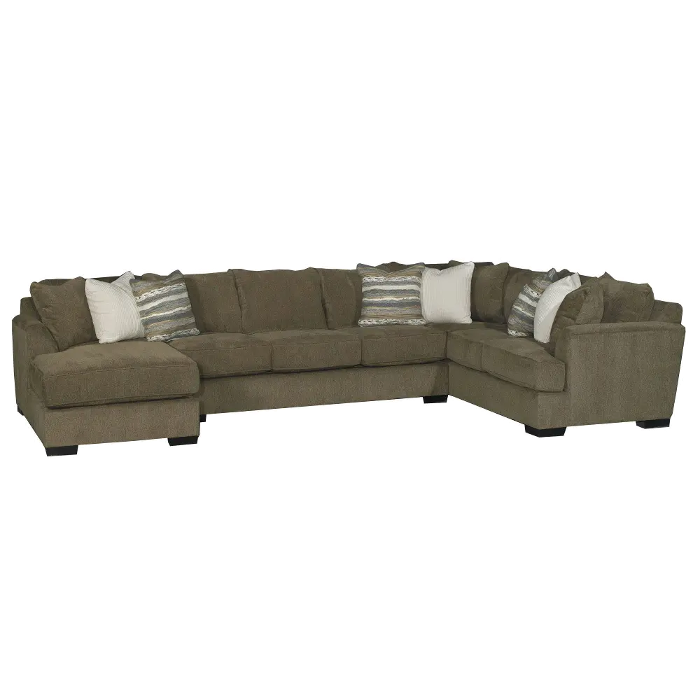 Brown 3 Piece Sofa Bed Sectional with LAF Chaise - Tranquility-1