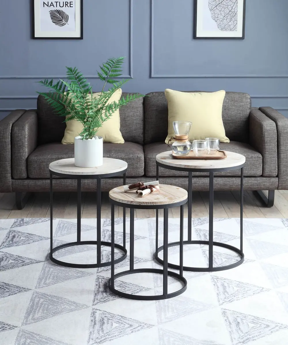 3 Piece Round Nesting End Tables - Layton-1