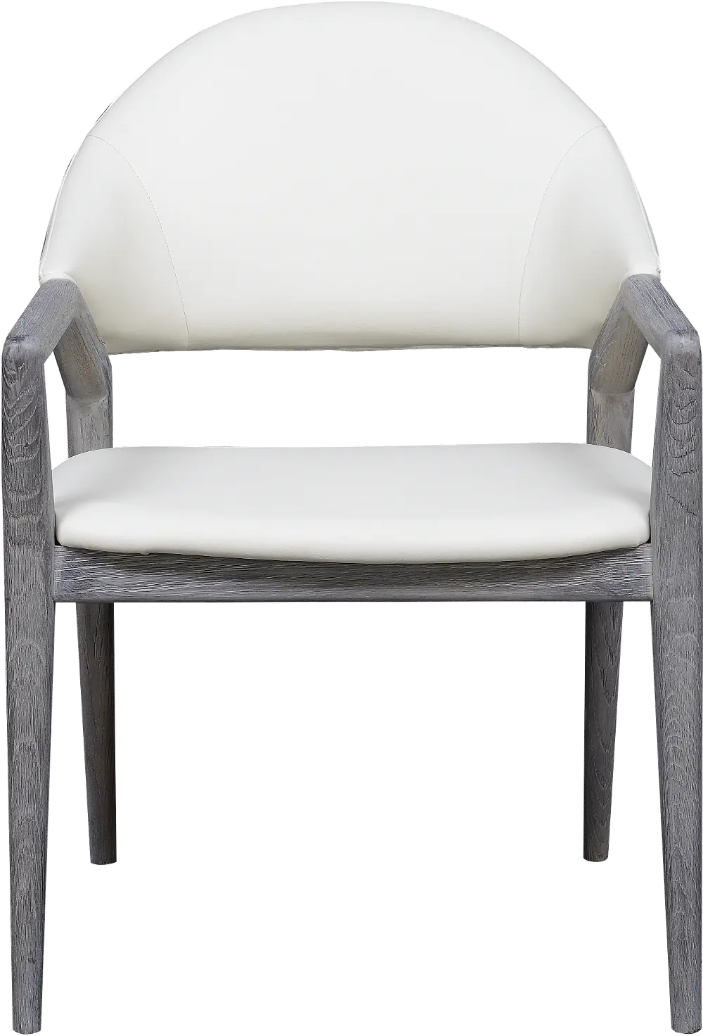 White and Gray Upholstered Dining Arm Chair - Carrera-1