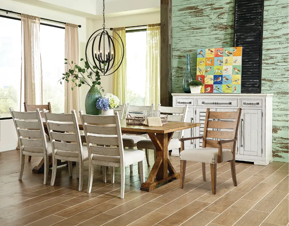 Coming Home Brown and Chalk White 5 Piece Dining Set-1