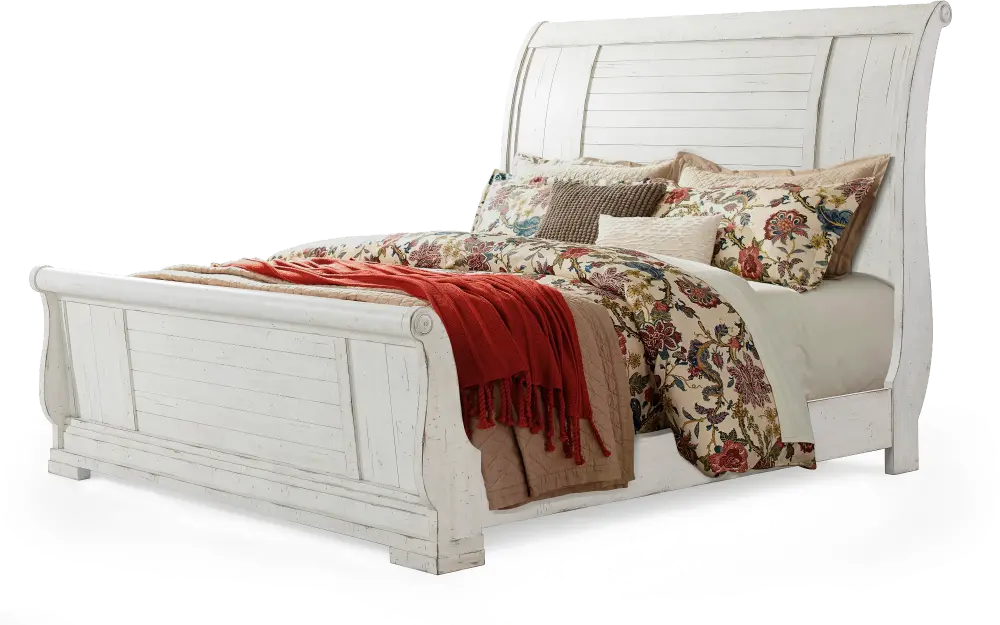 Coming Home Chalk White Queen Sleigh Bed-1
