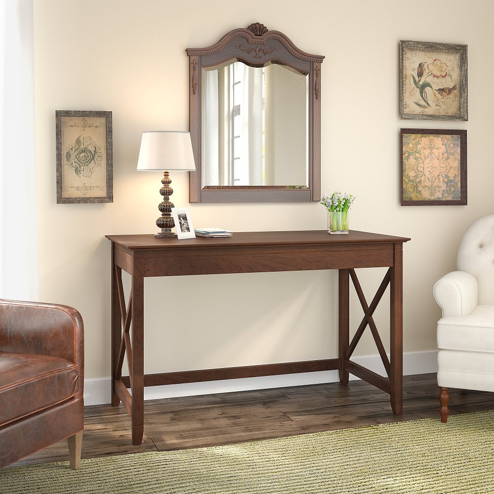 Key West Cherry Brown Casual 48 Inch Writing Desk - Bush Furniture