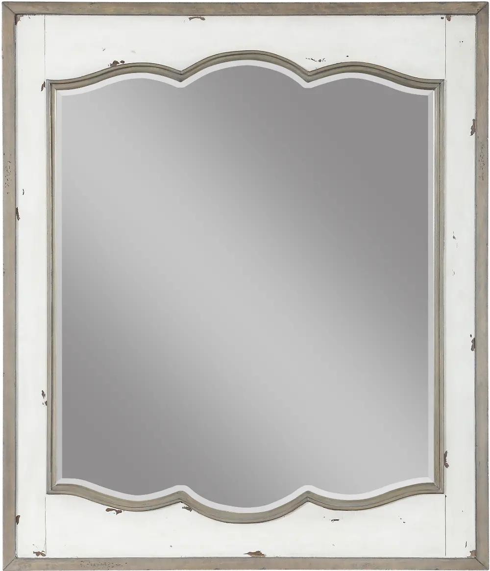 Rustic Cottage White and Natural Dune Mirror - Laurel Grove-1