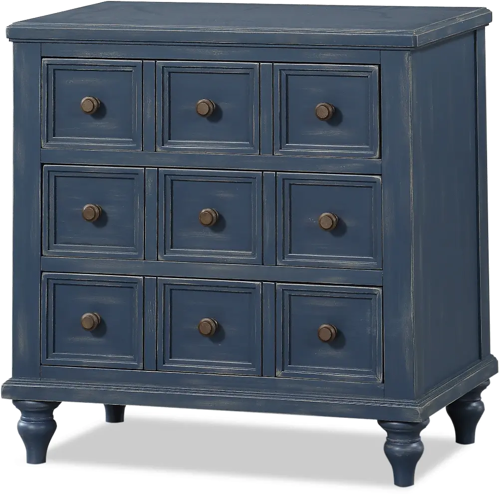 Rustic Blue Apothecary Nightstand - Laurel Grove-1