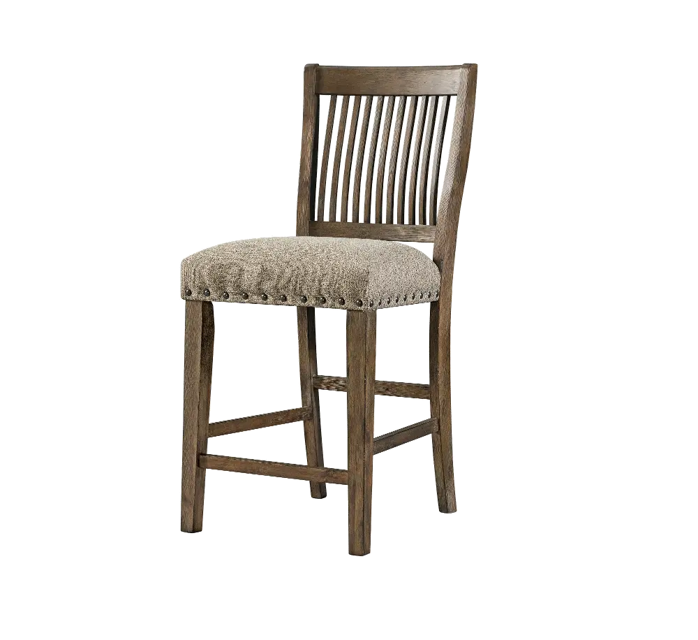 Oak 24 Inch Upholstered Counter Height Stool - Charleston -1