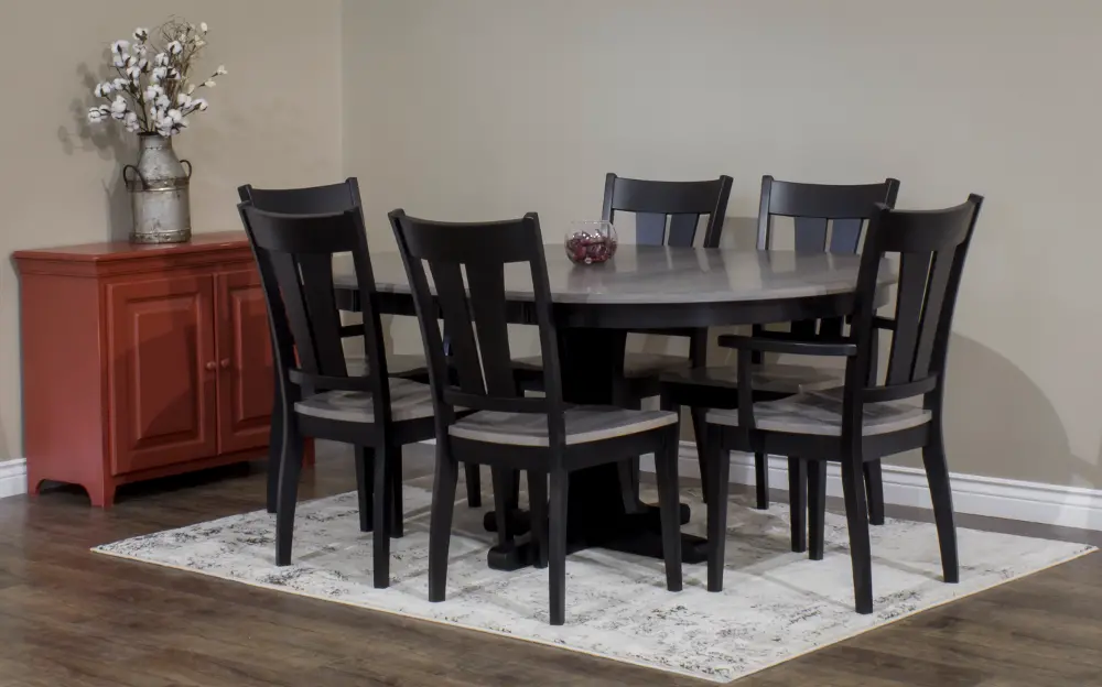 Dark Two-Tone Brown 5 Piece Dining Set - Sterling-1