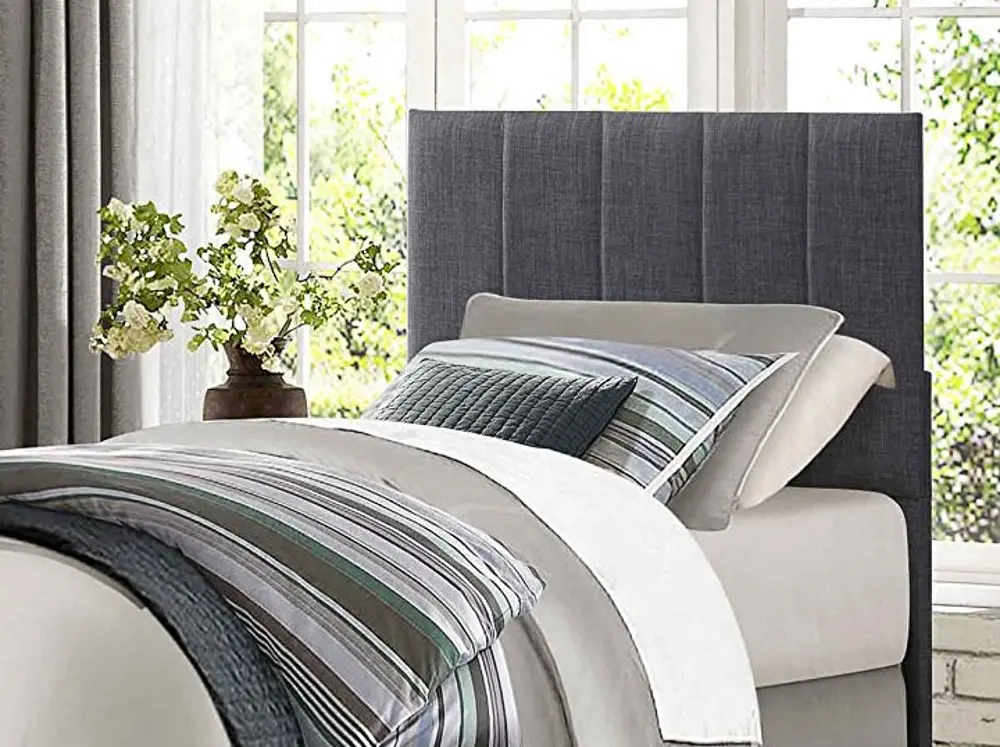 Kelly Contemporary Gray Twin Upholstered Headboard-1