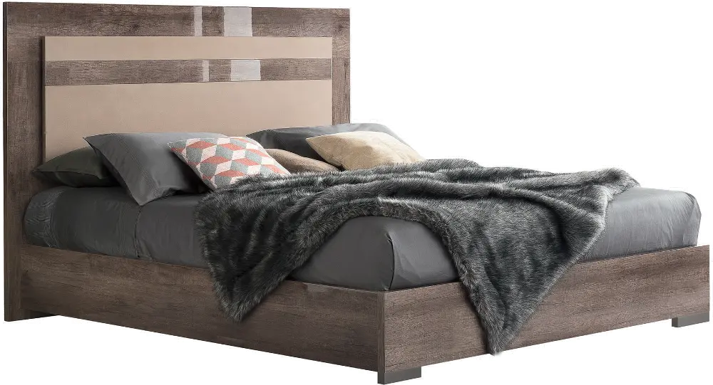 Modern Rustic Gray King Platform Bed - Matera-1