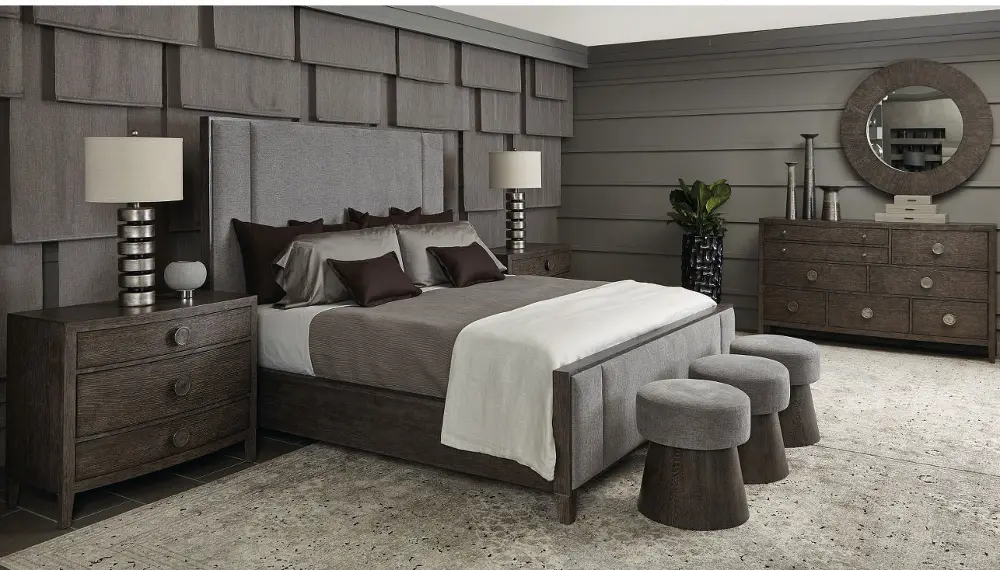Rustic Modern Charcoal 4 Piece Queen Bedroom Set - Linea-1