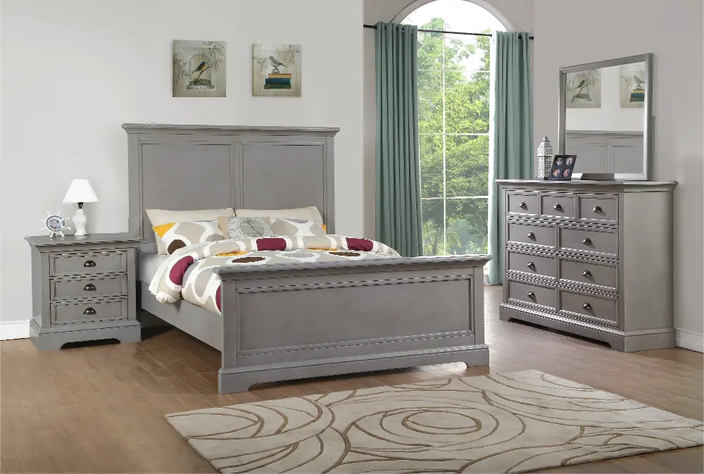 Tamarack Casual Classic Gray 4 Piece Queen Bedroom Set-1
