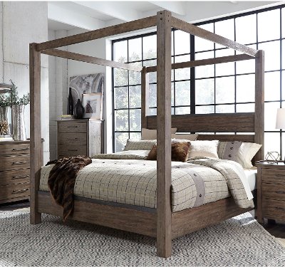 Modern Rustic Brown 3 Piece Queen Bedroom Set Sonoma Road