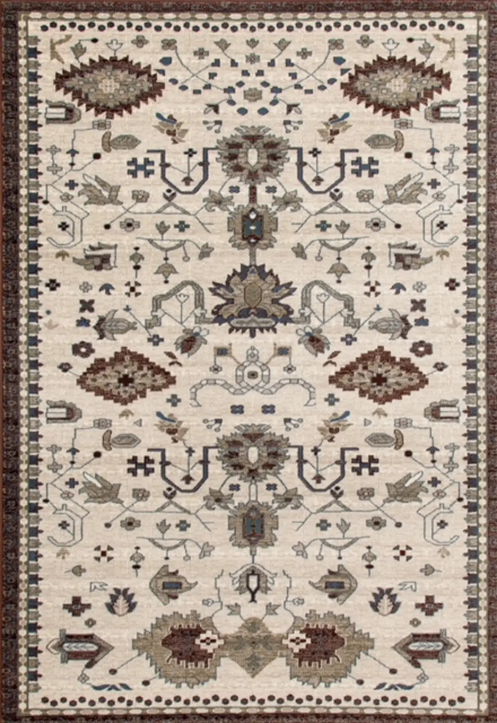 8 x 11 Large Brown and Beige Area Rug - Arabella-1