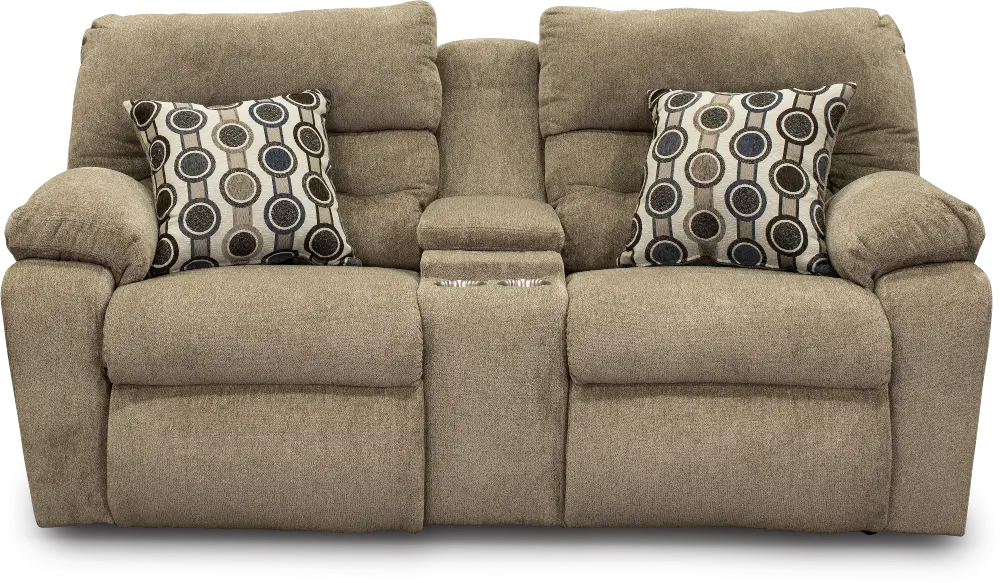 Tribute Stone Tan Power Reclining Loveseat with Console-1