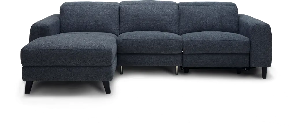 Navy Blue Transitional Power Reclining Sofa with Left Chaise - Royals-1