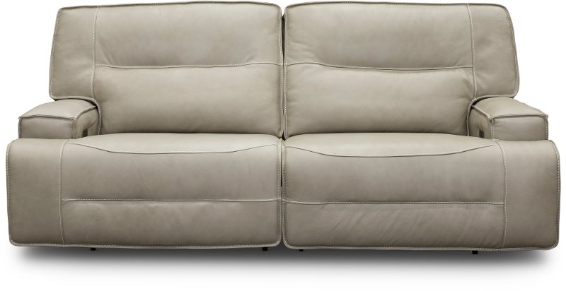 Hermes Dove Beige Leather Match Power, Sectional Recliner Couch Leather