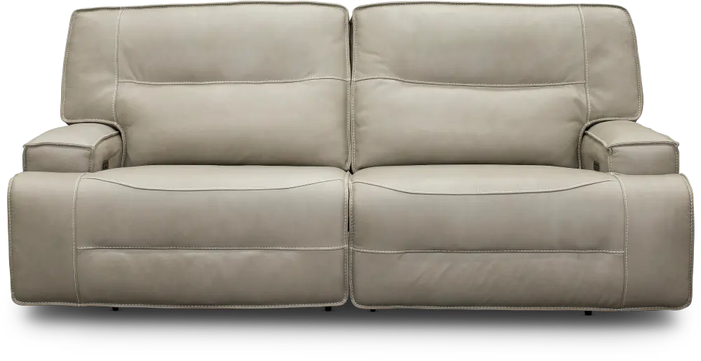 Rockies Beige Leather-Match Power Reclining Sofa-1