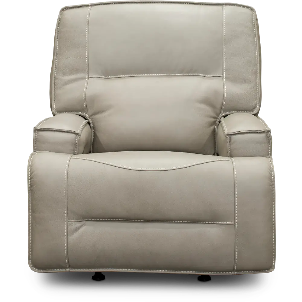 Rockies Beige Leather-Match Power Glider Recliner-1