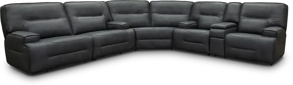 Rockies Gray 3 Piece Power Reclining Sectional with Console-1