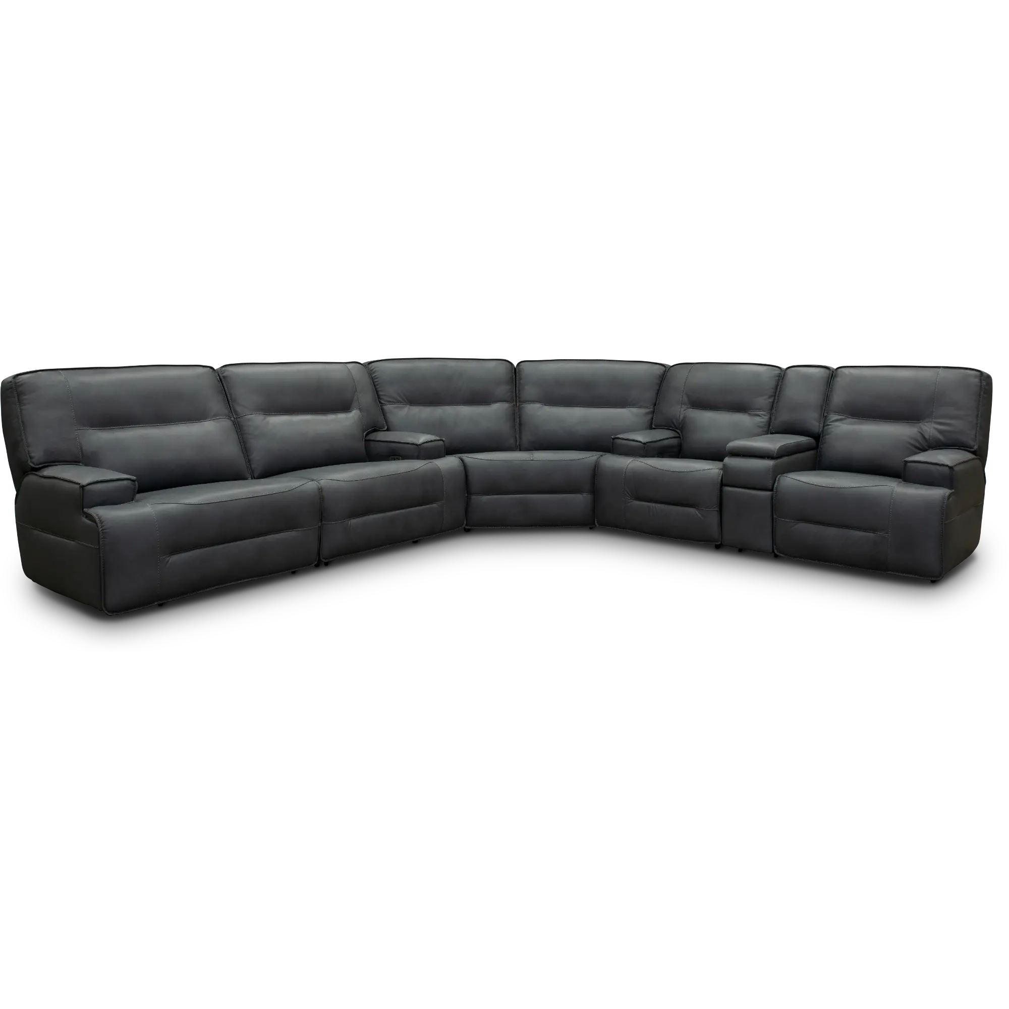 Rockies Gray 3 Piece Power Reclining Sectional with Console-1