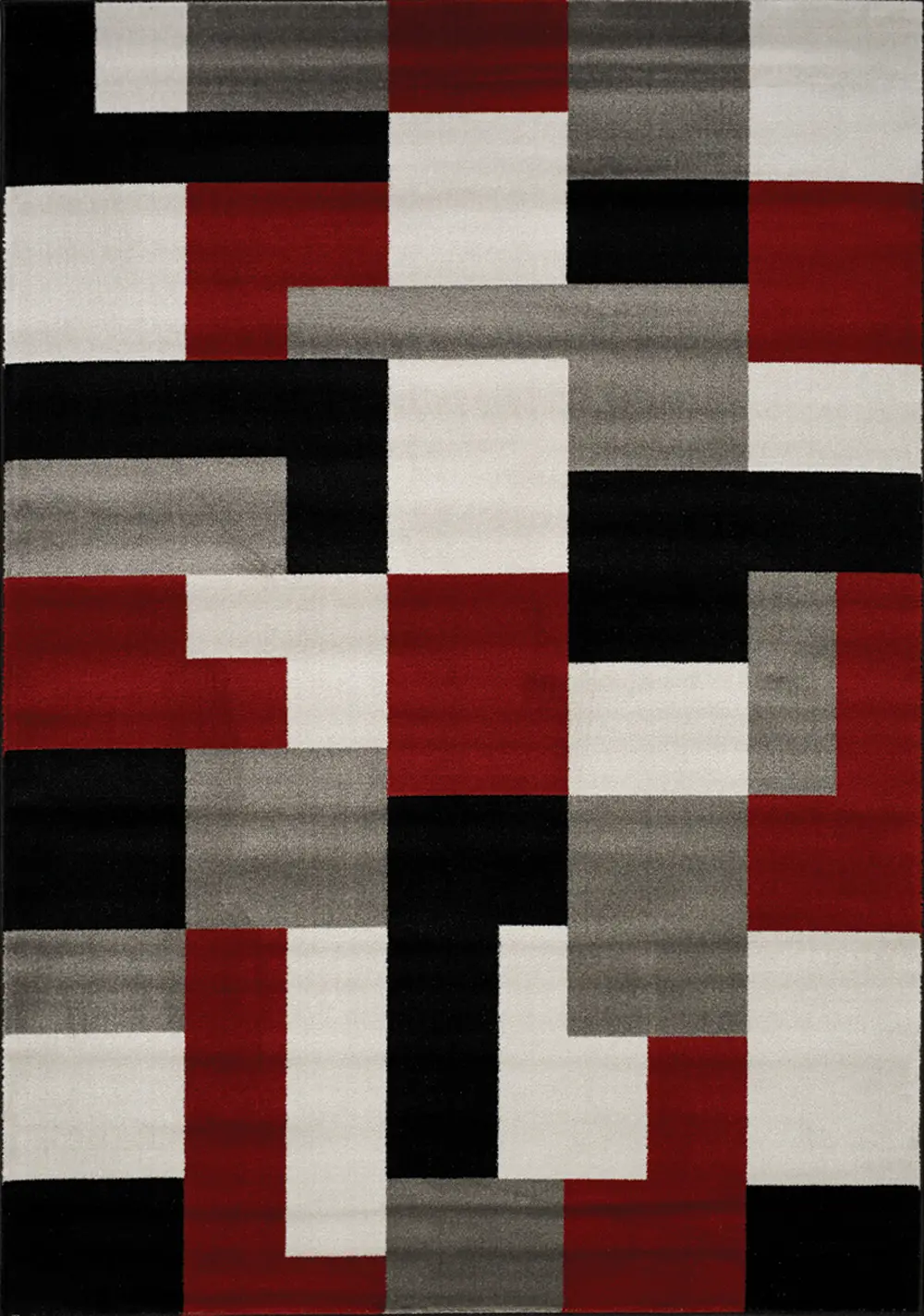 Platinum 8 x 11 Red, Black, and Gray Area Rug-1