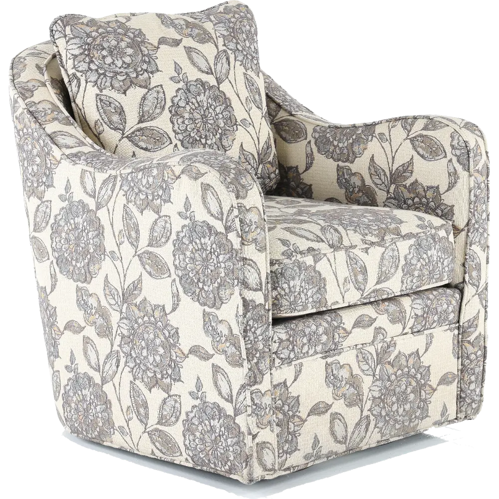 Brianne Ivory Floral Swivel Accent Chair-1