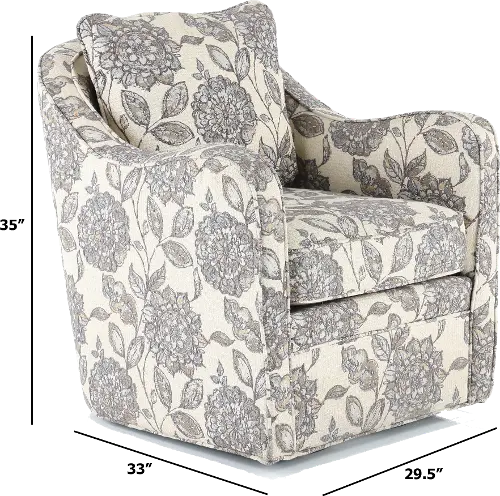 Brianne Ivory Floral Swivel Accent Chair RC Willey