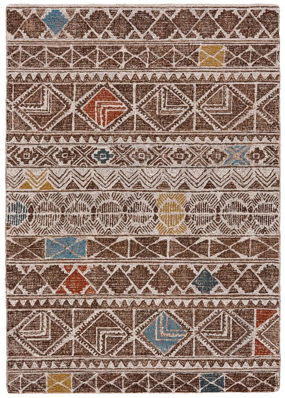 5 x 8 Medium Brown and Multi-Colored Area Rug - Turvey-1