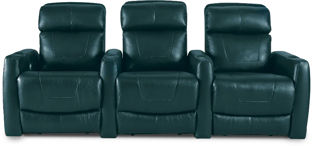 Turquoise Blue 3 Piece Power Reclining Theater Seating - Premier-1