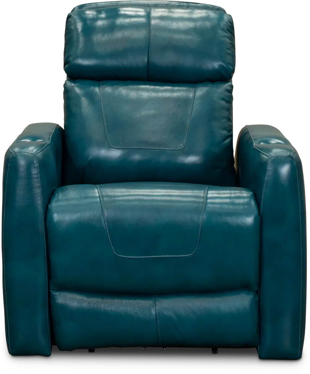 Peacock Turquoise Blue Leather-Match Power Recliner - Premier-1