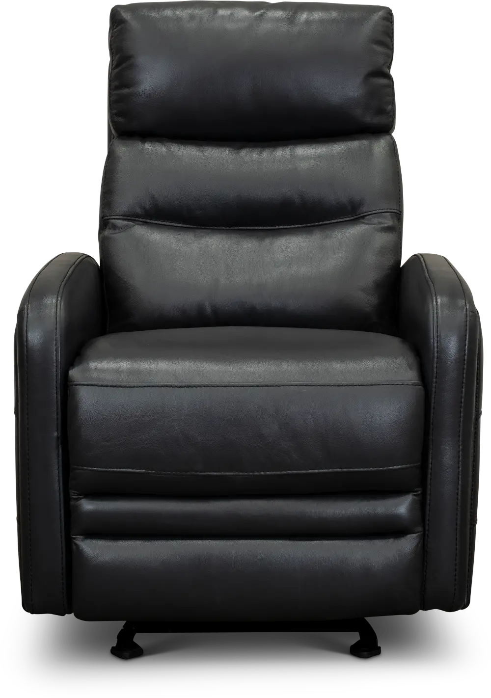 Navy Blue Leather-Match Power Glider Recliner - Ripples-1