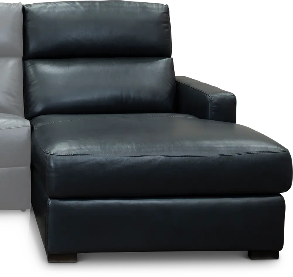 Navy Blue Leather-Match Right-arm Facing Chaise - Angler-1