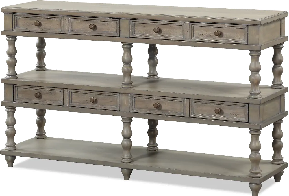 Traditional Gray Cottage Sofa Table - Laurel Grove-1