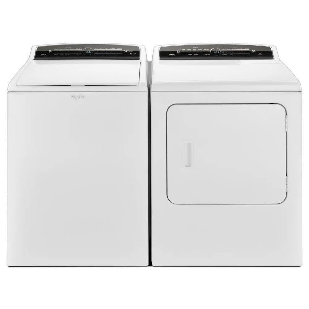 KIT Whirlpool Top Load Washer and Electric Dryer Laundry Pair - White -1