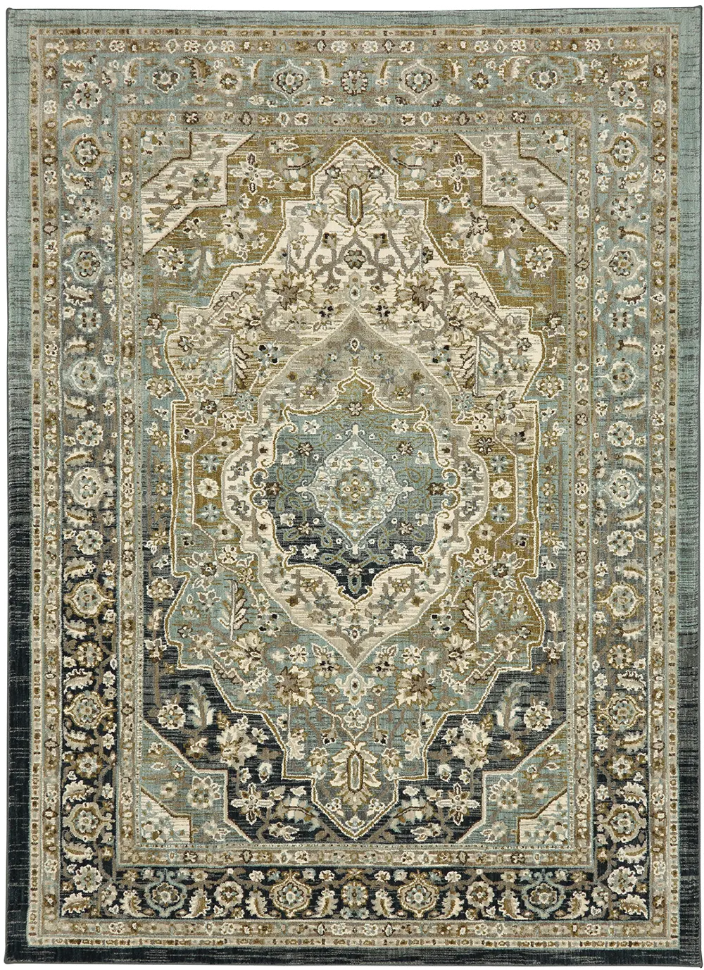 90941-50097 Nore Jadeite 5 x 8 Medium Teal and Aqua Blue Rug-1