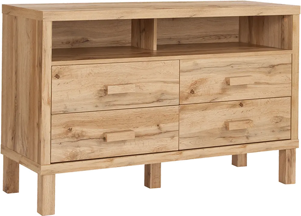Rustic Contemporary Oak 4-Drawer Dresser - Heritage -1