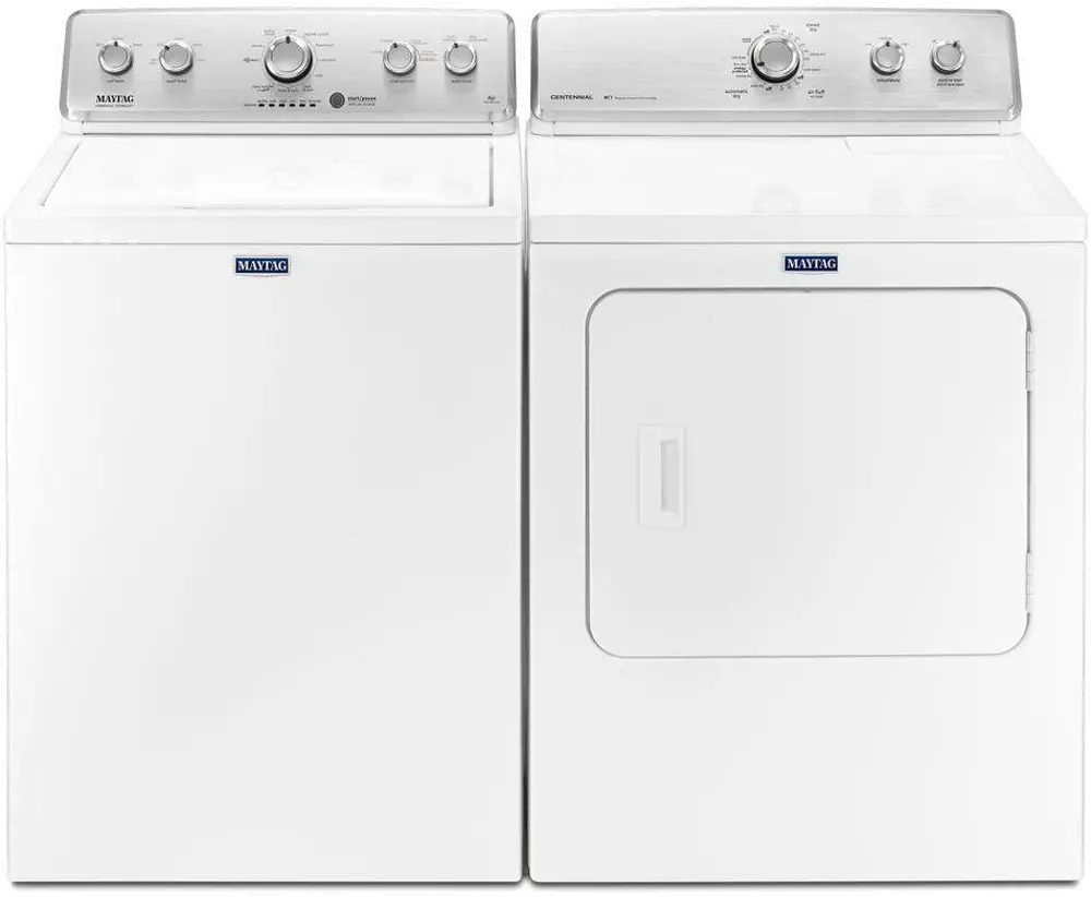 .MAT-565/465W/W-ELE Maytag Top Load Washer and Dryer Laundry Set - White Electric-1