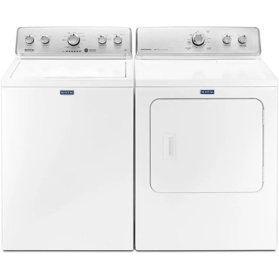KIT Maytag Top Load Washer and Dryer Laundry Set - White Electric-1