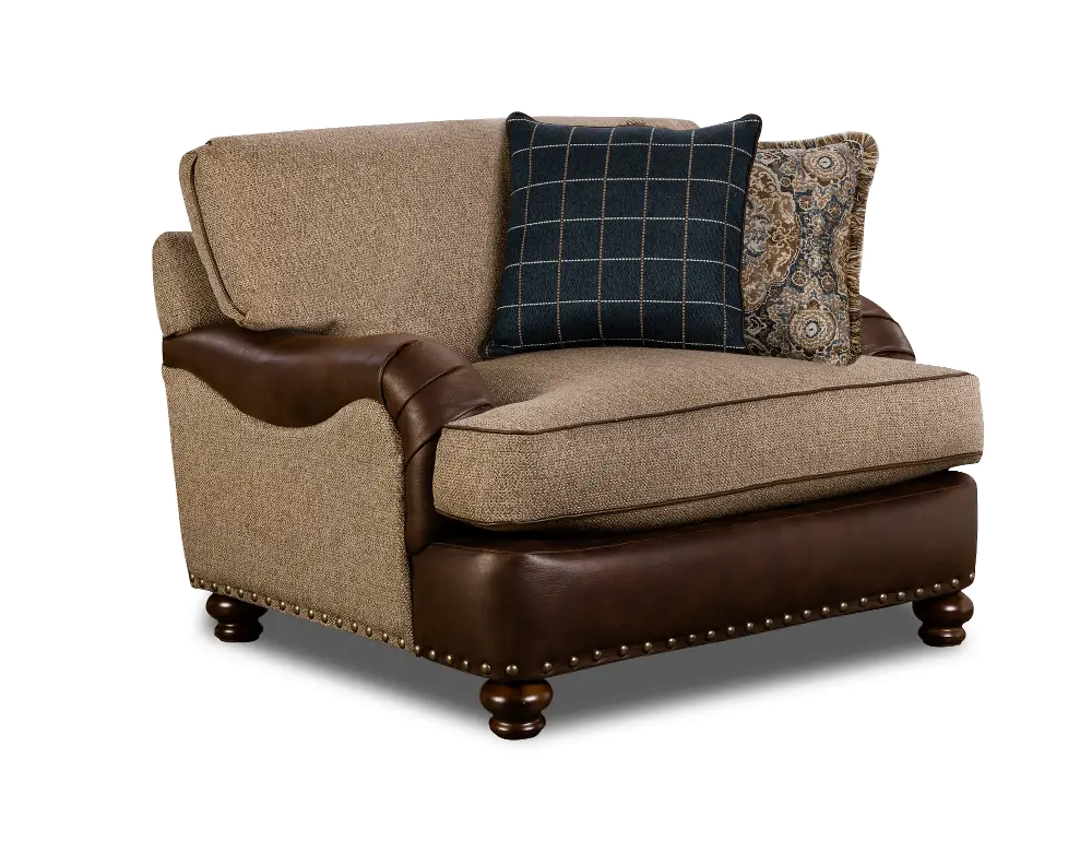 Traditional Two-Tone Brown Chair - Cognac-1