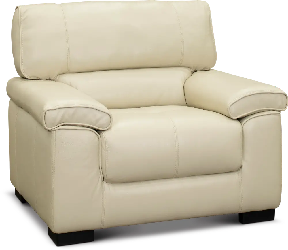 Contemporary Smoke White Leather Chair - Sienna-1