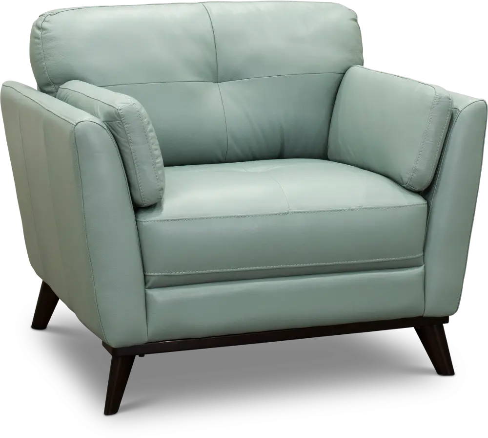 Warsaw Seafoam Green Leather Chair-1
