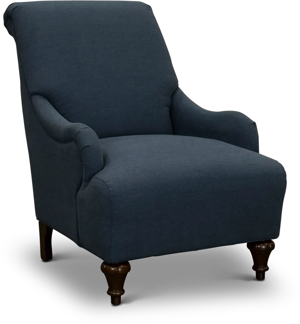 Traditional Indigo Blue Accent Chair - Kelsey-1