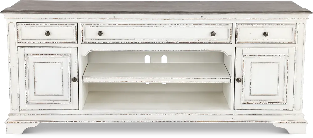 Magnolia Manor Antique White 70  TV Stand-1