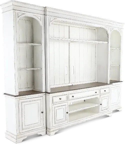 Antique white deals entertainment wall unit